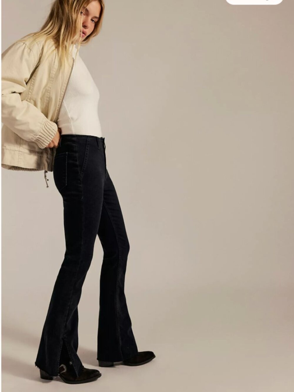 Free People NWT We The Free Level Up Slit Slim Flare Jeans